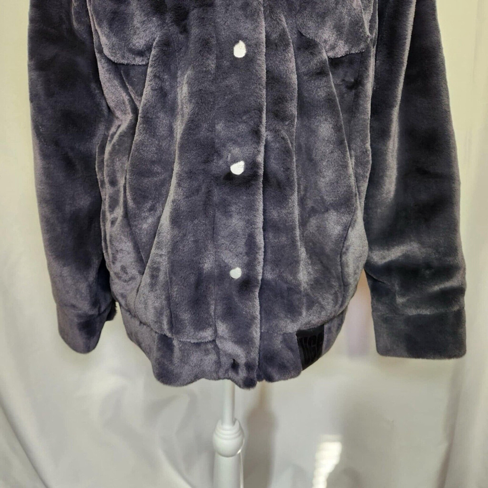 UGG Women's Frankie Trucker Faux Fur Jacket Ink Grey Sz M Warm Soft Cozy - Picture 4 of 16